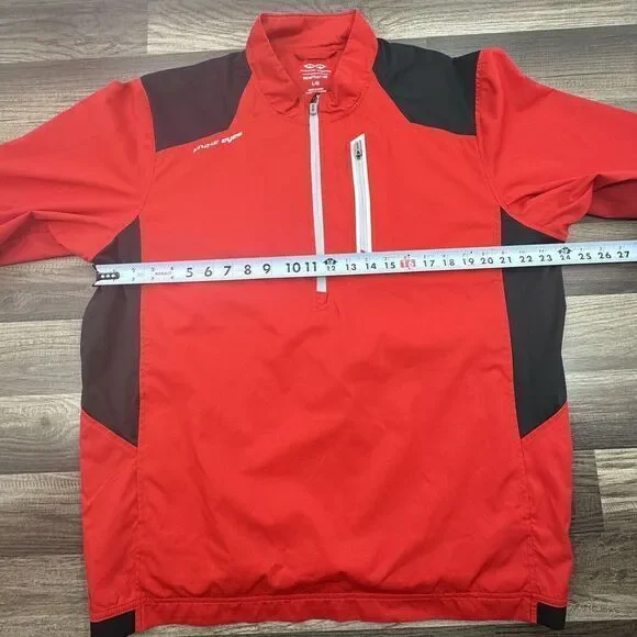 Snake Eyes Jacket Mens Large Red Black Pullover 1/4‎ Zip Golf Weather 18 - Picture 7 of 8